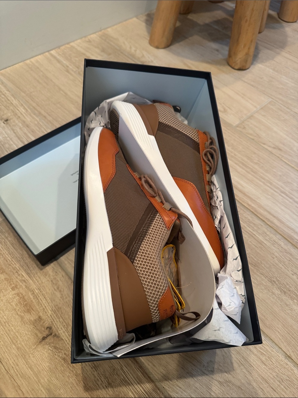 Men's Brown & Tan Lightweight Mesh Sneakers